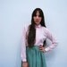 1960s Pink Pin Tuck Button Up Blouse Size S