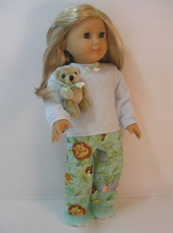 American Girl Doll Pajamas 18 Inch Doll Clothes by terristouch