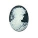SALE Resin Cameo oval cabochon black with lady silhouette 29x39mm