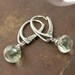 Green Amethyst - Prasiolite Briolette and Sterling Silver Leverback Earrings -