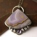 SALE Priced - Coyamito Agate Pendant Necklace Sterling Silver and Amethyst