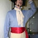 Blue and White Stripe Steampunk Pirate Shirt