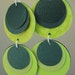 Paper Earrings in Bright Greens