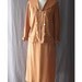 SALE 50s Brown Linen Look Sailor Collar Suit Vintage Jacket and Pencil Skirt Set S M