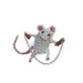 Crochet mouse brooch, today shes skipping