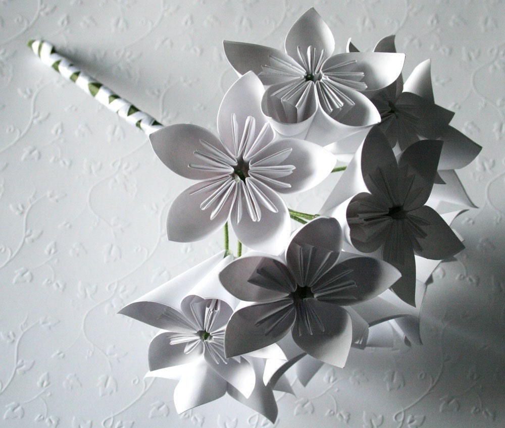 origami kusudama flower money on by bound LLillardDesigns bouquet origami flower White Etsy