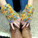 SALE 50% OFF Rainbow Confetti Fingerless Gloves, Crocheted