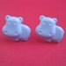 Blue hippo earrings - Hippo stud earrings - Hippo posts - Blue hippo studs - Hippo post earrings