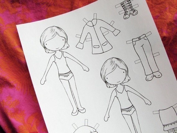Print and Colour Paper Dolls PDF