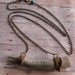 OH DEER - Deer Antler tip wrapped in natural tan suede on natural brass chain and Turquoise stones UNISEX necklace Native Vogue