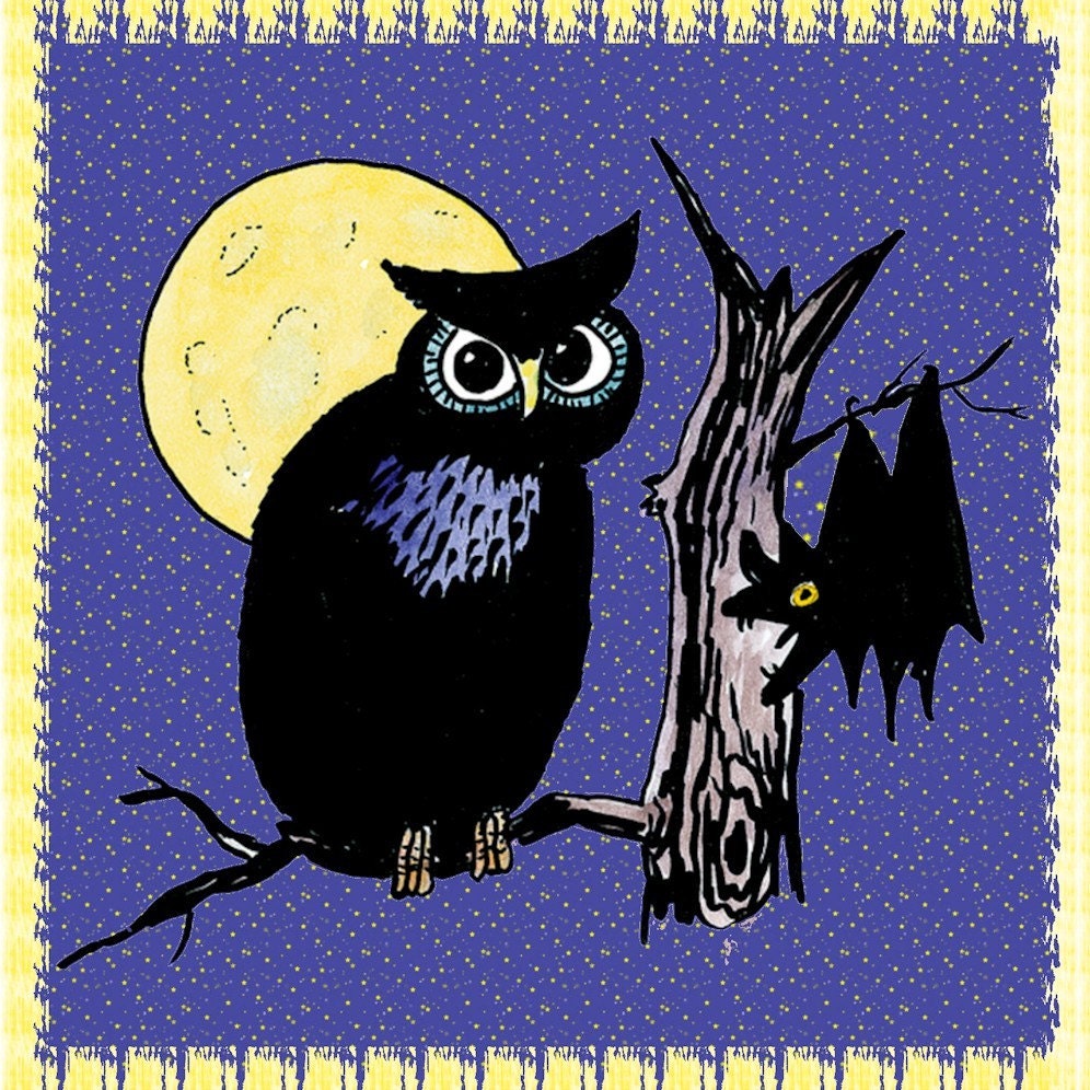 Owl and Bat Halloween FREE US SHIPPING
