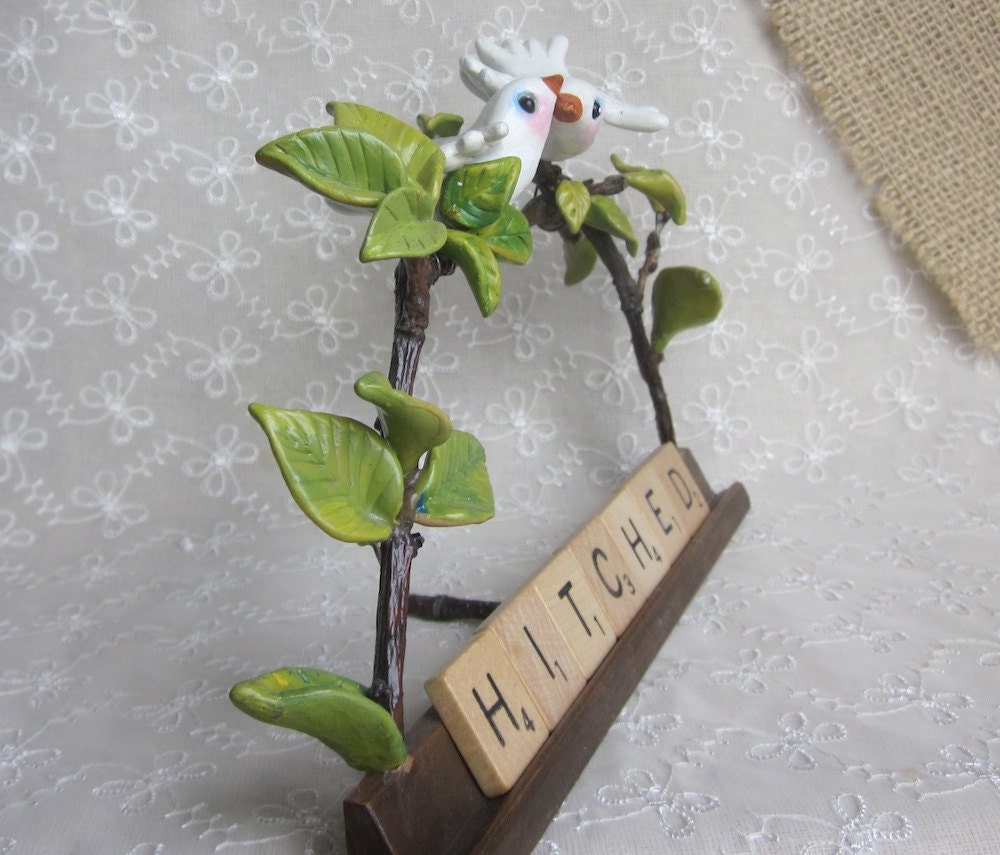 HITCHED Wedding Cake Topper