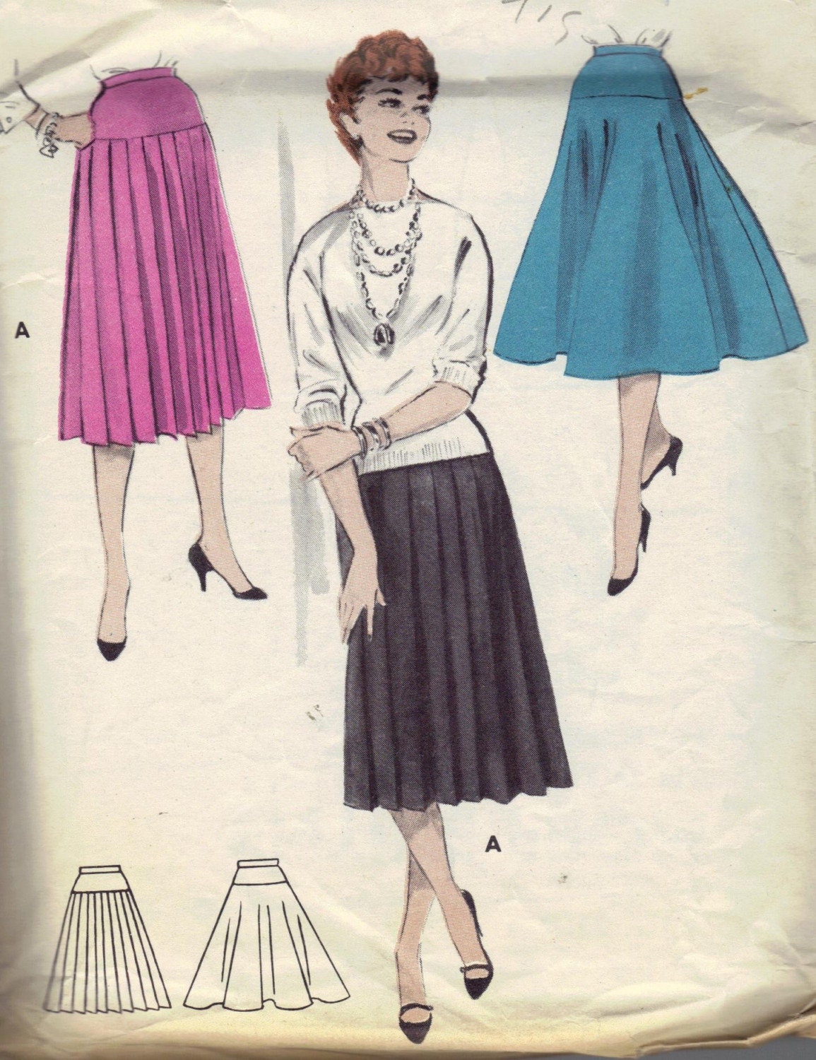 Hip Yoke Skirt 1960s Vintage Butterick Sewing Pattern 7291