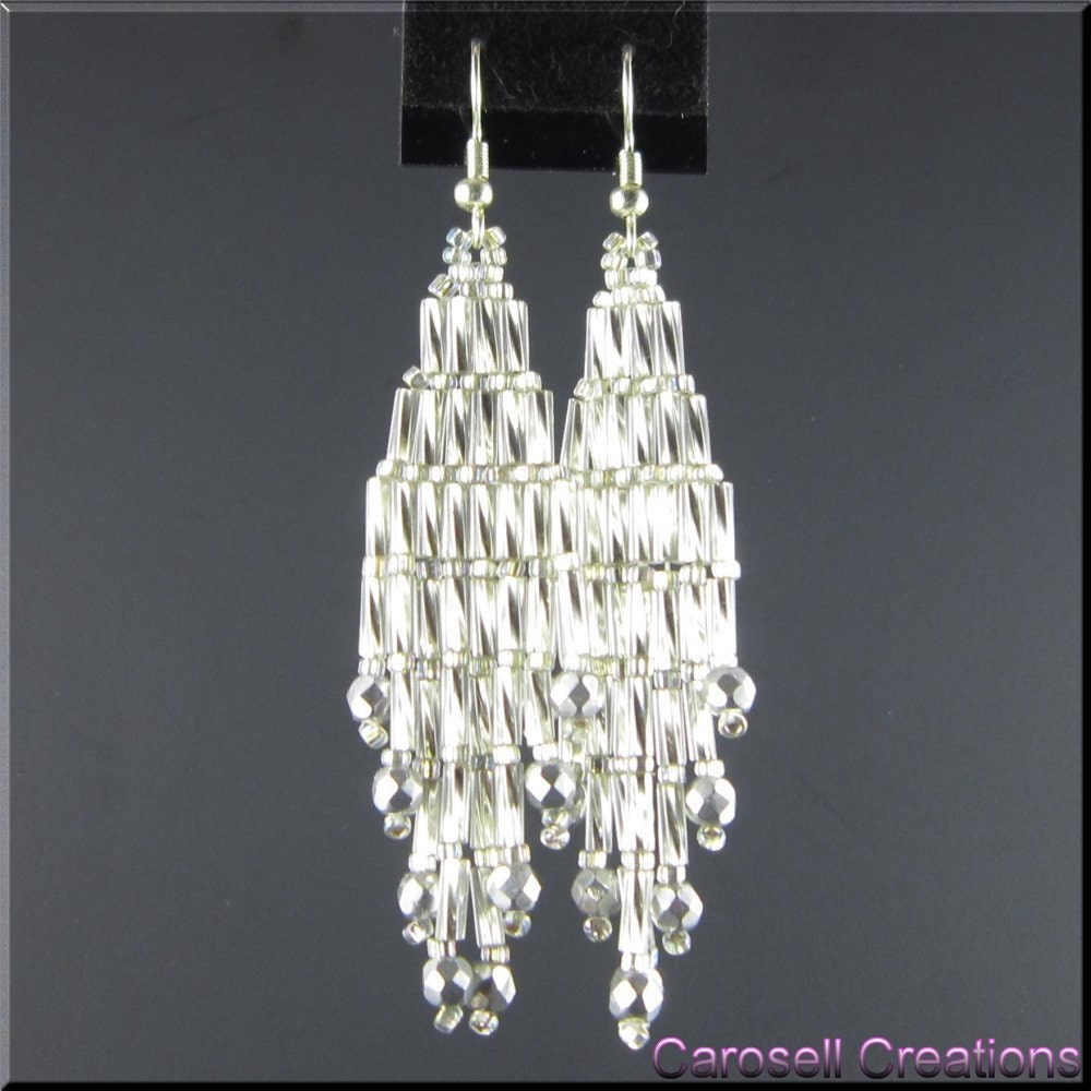 Bugle Girl Beadwork Dangle Chandelier Seed Bead by carosell