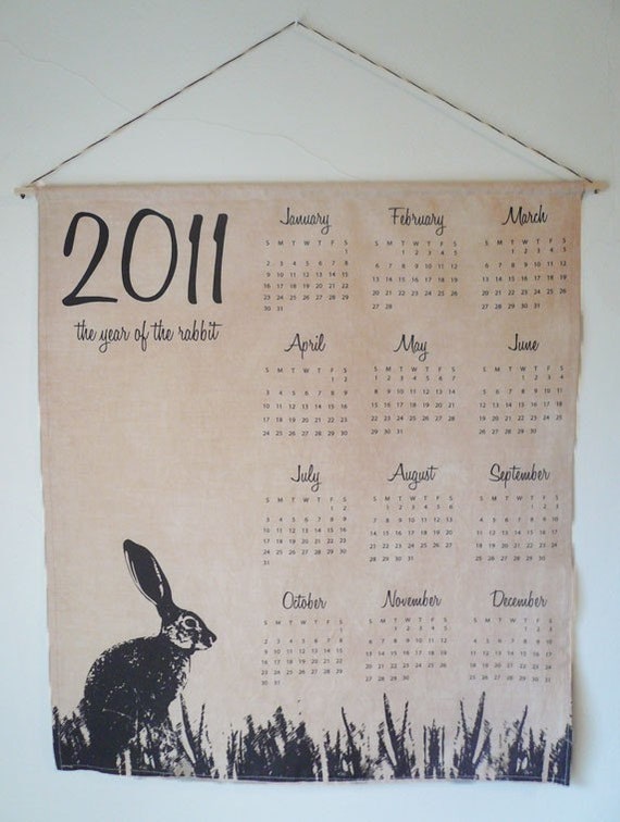 2011 Year of the Rabbit Calendar by iota1617 on Etsy