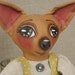 Tan Chihuahua Dog Doll - Primitive Folk Art - Cloth