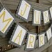 Just Married Banner - Grey and Yellow
