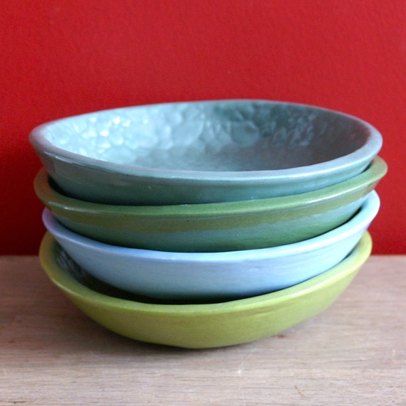 Azul Biscuit Bowl medium handmade bowl Wobbly by WobblyPlates