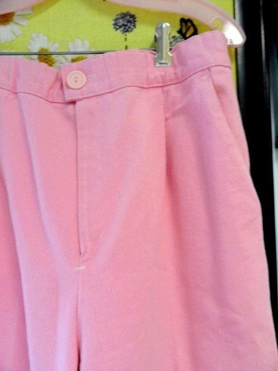 80s vintage Slacks bubble gum Pink pants pleats retro size