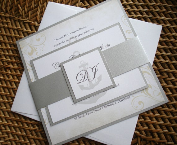 metallic wedding ring invitations