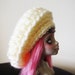 Monster High - Lati Yellow - Pukifee - 5/6 BJD Doll Crochet Slouchy Hat - Cream