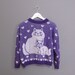 vintage CAT hearts sweater S M