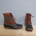 vintage GREEN brown rain boots 7