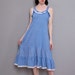 s a l e vintage CHAMBRAY polka dot sun dress S M