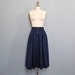 vintage NAVY BLUE mid length skirt M