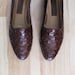 vintage dark brown WOVEN leather flats deadstock 7 1/2