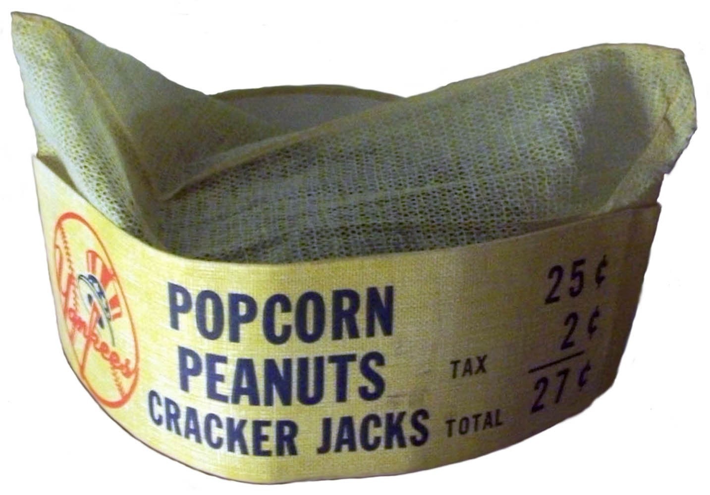Yankees 1970s Vendor Hat Cracker Jacks Peanuts and Popcorn