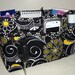 Purse Organizer Insert With Enclosed Bottom -New 4" Depth - Black Floral & Scroll Print