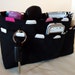Large Purse Organizer Insert with Enclosed Bottom - Black Double Faced Quilted