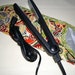 Quilted Flat Iron or Curling Iron Cover Green Multi-Colored Print