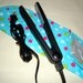 Quilted Flat Iron or Curling Iron Cover Bright Blue Polka Dot