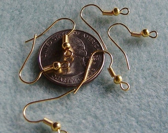 Gold Plated French Coil Ear Wires 711