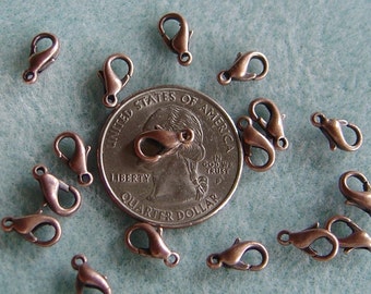 Antique Copper Lobster Clasps Nickel Free 10mm 601
