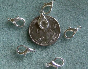 Bright Silver Plated 14mm Lobster Clasps 603