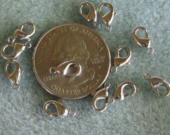 Antique Silver Plated Lobster Clasps Nickel Free Nickel Free 10mm x 6mm 601