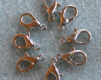 Antique Silver Plated Lobster Clasps Nickel Free 12mm 602