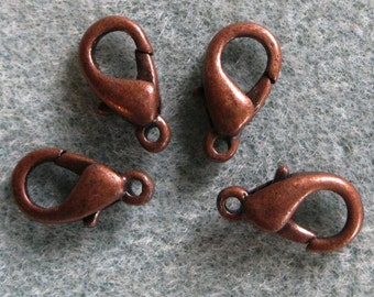 Antique Copper 14mm Lobster Clasps Nickel Free 603