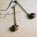 Romantic Copper Heart Dangle Earrings