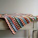 Vintage Crocheted Colorful Throw, Blanket, Striped, Handmade, Granny Chic, Cottage Decor