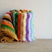 Vintage Hand Crocheted Sriped Throwt, Handmade Blanket, Granny Chic Cottage Throw, Needle Arts