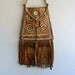 Vintage Moroccan Leather Bag with Fringe, Hand Stitched Tribal Cross Body Bag, Bohemian, Tribal,