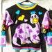 My Friend DINOSAUR// Vintage 80s Colorful Purple Brontosaurus Sweater, XXS