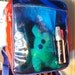 RED WHITE and BLUE // Vintage 90s Rave Clear Colored Plastic See Thru Mini Backpack