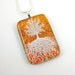 Dichroic Glass Jewelry Tree of Life Necklace Orange Fused Glass