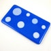 Blue Dot Spoon Rest - Peacock Blue and White Fused Glass Polka Dots