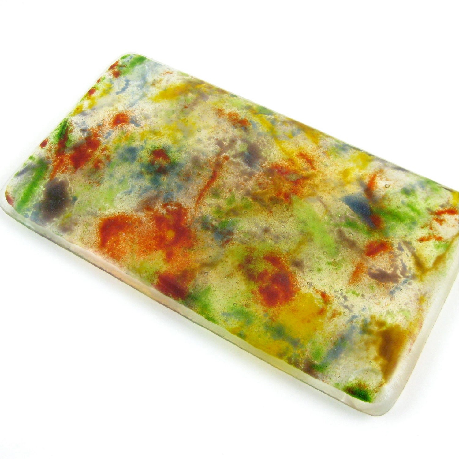 Spoon Rest Fused Glass Multicolored by dpholkdesigns on Etsy